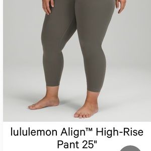 NWT Lululemon Authentic Align Leggings High-Rise 25” - Grey Sage